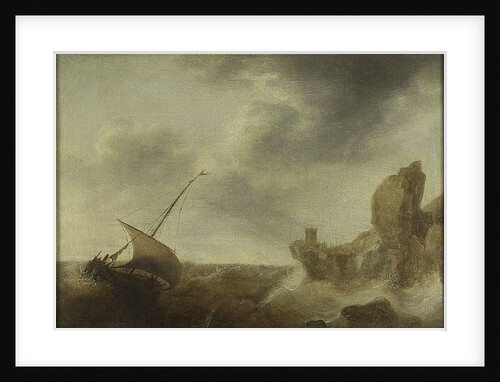 A small vessel beating off a rocky coast by Jacob Adriaensz Bellevois