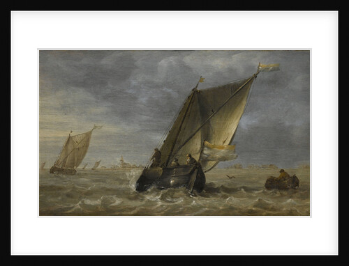Fishing boats in a fresh breeze by Abraham Hendricksz van Beyeren