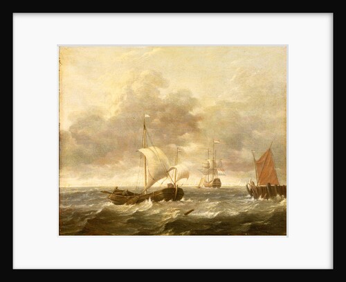 A fishing pink running past a jetty by Gerrit Battem