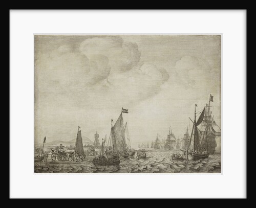 A kaag and a galjoot leaving the Vlie, 9 June 1645 by Willem van de Velde the Elder