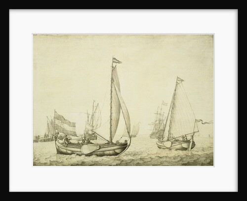 Two Dutch boeier yachts under sail by Willem van de Velde the Elder