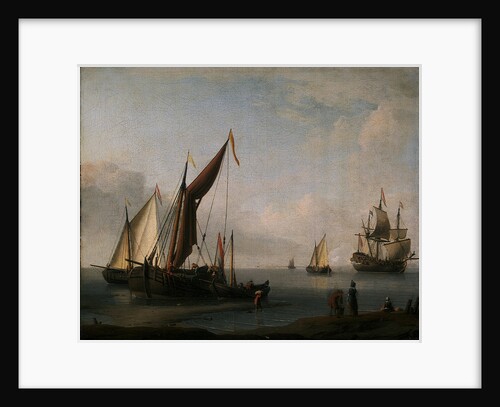 Dutch craft ashore by Willem Van de Velde the Younger
