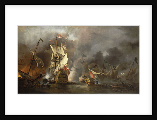 An English ship in action with Barbary pirates by Willem Van de Velde the Younger