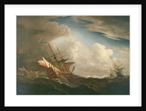 English ships at sea beating to windward in a gale by Willem Van de Velde the Younger