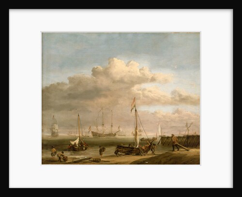 Calm: the Dutch coast with a weyschuit by Willem Van de Velde the Younger