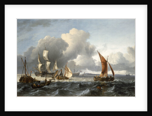 The merchant shipping anchorage in the Texel by Ludolf Bakhuizen