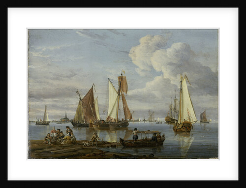 Dutch shipping in an estuary by Abraham Storck