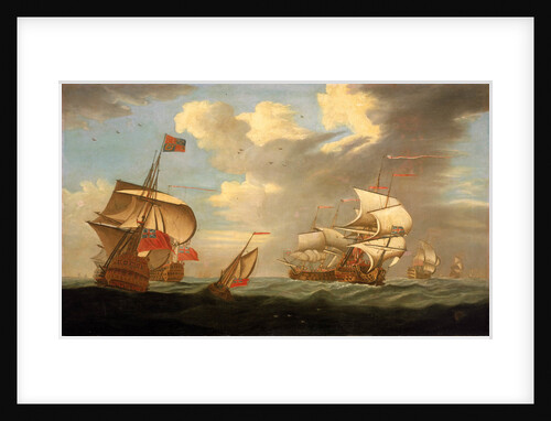 A man-of-war flying the Royal Standard, and other ships of the fleet by R. Vale
