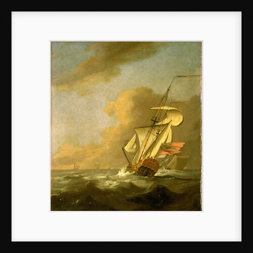 A ketch-rigged royal yacht in a breeze by Johan van der Hagen