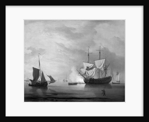An English ship becalmed by Peter Monamy