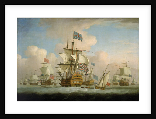 An English fleet coming to anchor by Peter Monamy