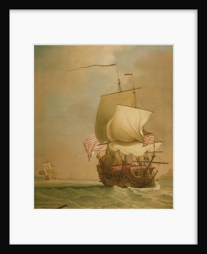 An English East Indiaman, bow view by Peter Monamy