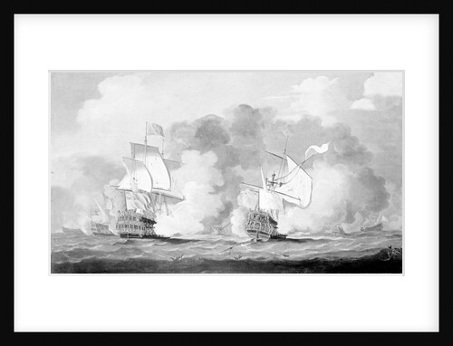 Action between English and French ships by unknown