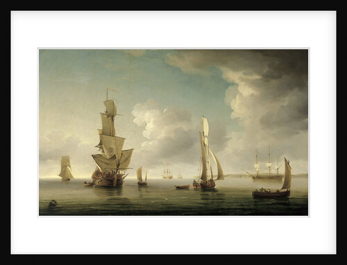 Shipping in light airs in the Thames Estuary by Charles Brooking