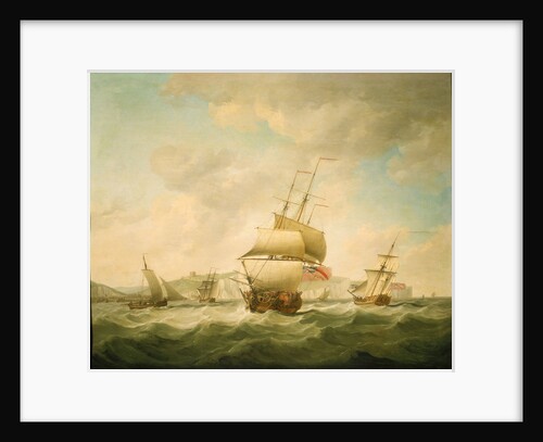 A merchantman and a royal yacht beating to qindward off Dover by Charles Brooking