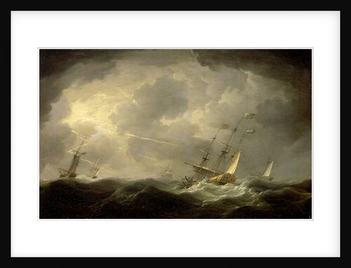 Royal yachts in a storm by Charles Brooking