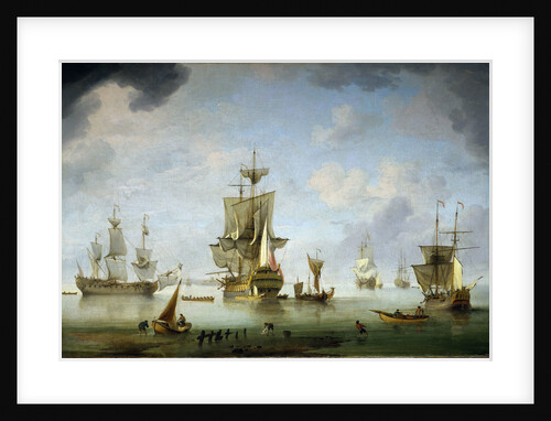 Shipping becalmed in the Solent by Charles Brooking