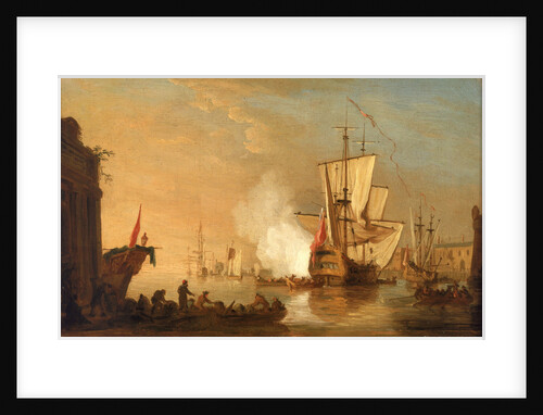 An English man-of-war firing a salute by Samuel Scott