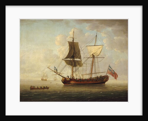 A brigantine in a calm sea by John Cleveley
