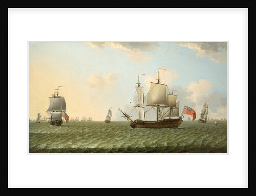 A fleet of East Indiamen by Francis Swaine
