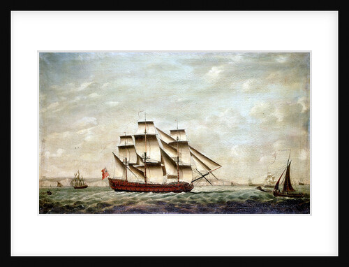 A two-decker and other vessels off Dover by Francis Holman