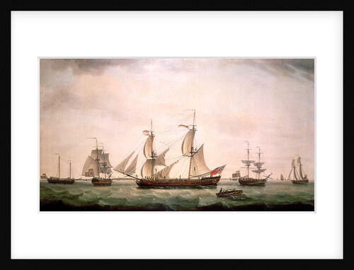 An English brig with captured American vessels by Francis Holman