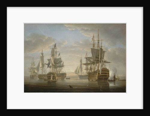 Nelson's flagships at anchor by Nicholas Pocock