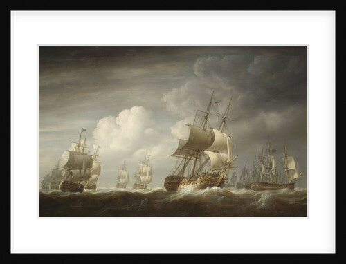 A fleet of East Indiamen at sea by Nicholas Pocock