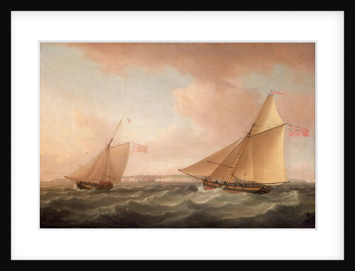 A Trinity House yacht and a revenue cutter off Ramsgate by Thomas Whitcombe