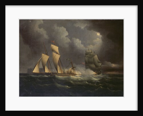 A smuggling lugger chased by a naval brig by unknown