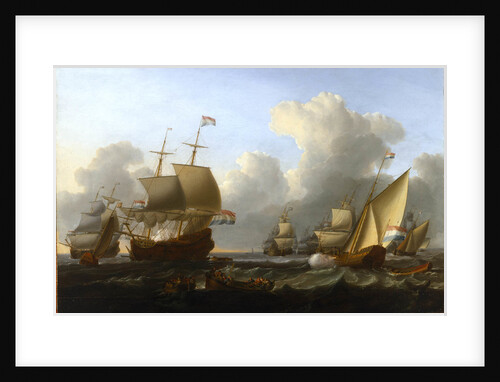 Dutch shipping with a flagship and a states yacht by William Anderson