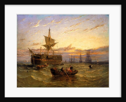 Indiamen in the Thames by William Adolphus Knell