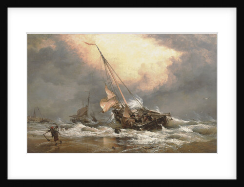 A North Sea breeze on the Dutch coast by Edward William Cooke