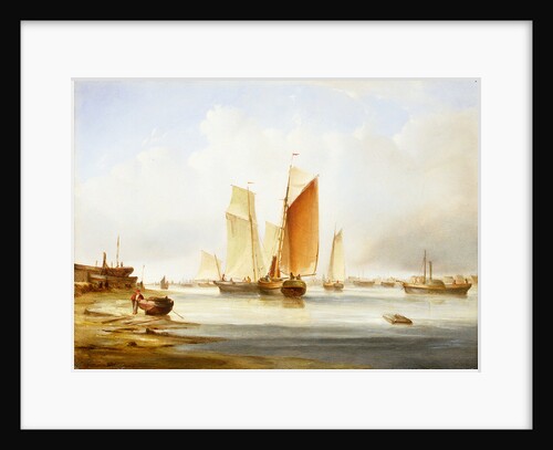 A harbour scene with fishing boats by Edward William Cooke