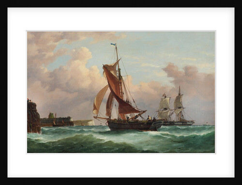 A fishing smack running into Newhaven by Richard Henry Nibbs