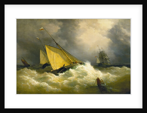 First come, first served. A pilot cutter racing to a ship by Richard Brydges Beechey