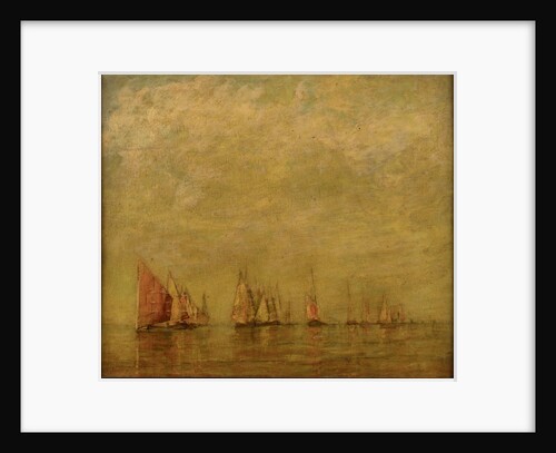 Venetian boats reflected in a calm sea by William Gedney Bunce