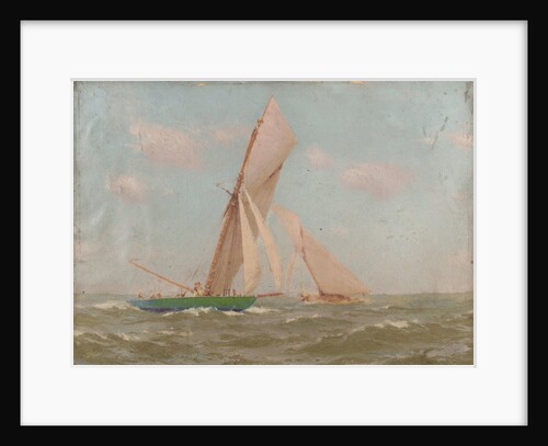 Yachts at sea by John Fraser