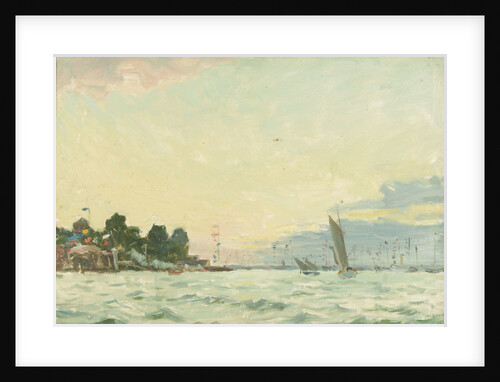 The Royal Yacht Squadron Club House at regatta time by John Everett