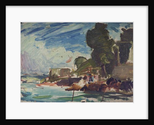 The Royal Yacht Squadron Club House, Cowes, at regatta time by John Everett