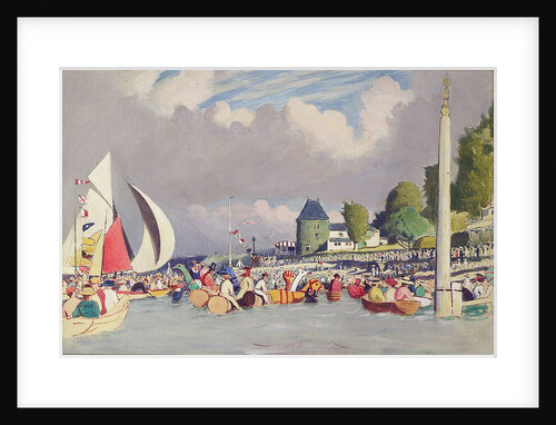 The Royal Yacht Squadron Club House, Cowes, at regatta time by John Everett