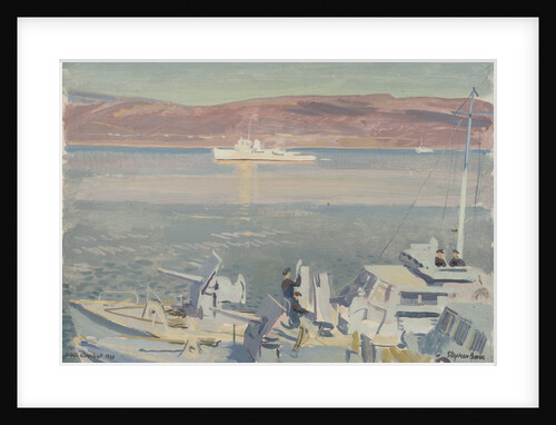 MGBs and HMS 'Conn' in Loch Eriboll in 1945 by Stephen Bone