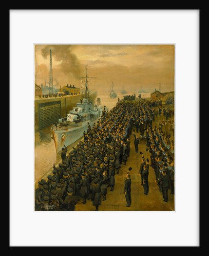 Arrival of second escort group of sloops at Liverpool by Stephen Bone