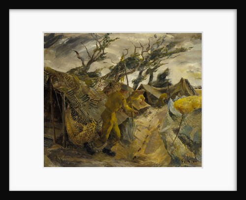 Royal Marine gunners in a cornfield by Leslie Cole