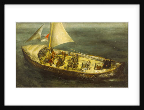 A ship's boat at sea by Richard Ernst Eurich