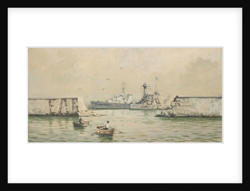 The Greek cruiser 'Averoff' at Piraeus by Rowland John Robb Langmaid