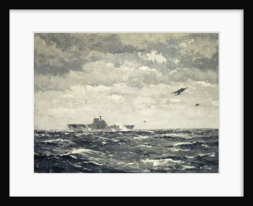 Mitchells taking off from US carrier 'Hornet', 18 April 1942 by Norman Wilkinson