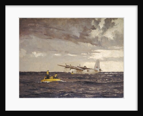 A Sunderland flying boat rescuing the crew of a Liberator by Norman Wilkinson