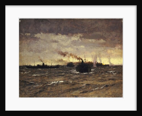 Raider in sight: convoy dispersing by Norman Wilkinson