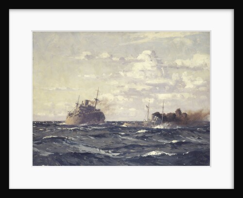 A rescue tug approaching a steamship by Norman Wilkinson